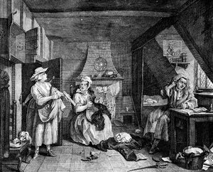 Il poeta in difficoltà da William Hogarth