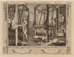 I compagni apprendisti ai loro telai da William Hogarth