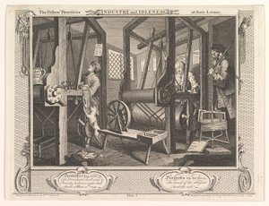 Gli apprendisti al loro telaio, Industria e pigrizia, piastra 1