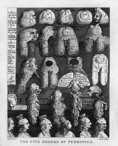 I Cinque Ordini delle Parrucche di Giorgio III di William Hogarth da William Hogarth
