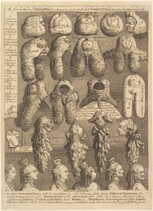 I cinque ordini delle parrucche, 1761 da William Hogarth