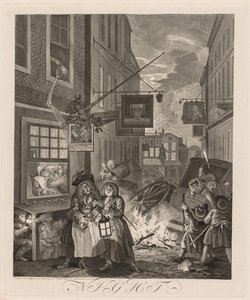 Le quattro ore del giorno: Notte da William Hogarth