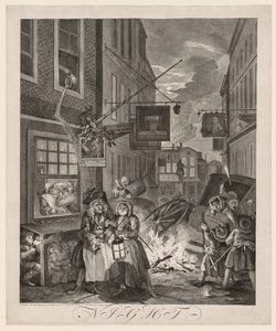Le quattro ore del giorno: Notte da William Hogarth