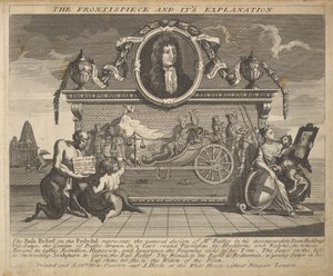 Il frontespizio e la sua spiegazione Tavola 1: Illustrazioni a Hudibras di Samuel Butler, 1725-30