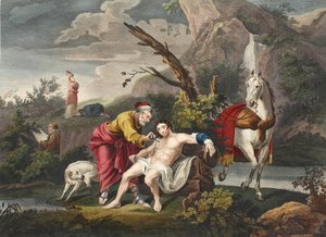 Il buon samaritano, illustrazione da 