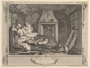 Il giovane apprendista pigro tornato dal mare e in una soffitta con una prostituta comune, 30 settembre 1747 da William Hogarth