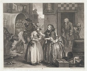 La ragazza innocente diventa una prostituta da William Hogarth