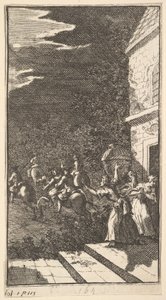 La nuova metamorfosi, Tavola 3: I banditi rapiscono Camilla da William Hogarth
