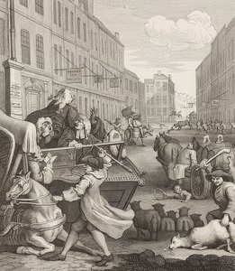 Il secondo stadio della crudeltà. Da: Le quattro fasi della crudeltà. 1751 da William Hogarth