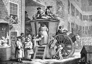 La diligenza o il cortile della locanda di campagna, 1747 da William Hogarth