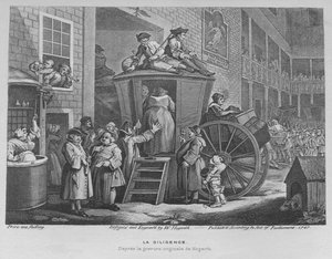 La diligenza o il cortile della locanda di campagna da William Hogarth