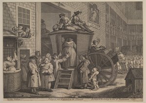 La diligenza, o Il cortile della locanda di campagna, 1747 da William Hogarth