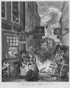 Tempi del giorno, Notte, 1738 da William Hogarth