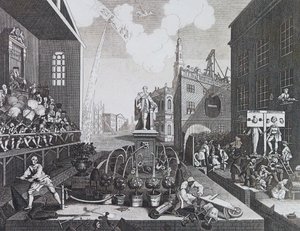 Due criminali in un ceppo a Londra da William Hogarth
