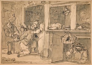 Disegno inutilizzato per Industria e Ozio da William Hogarth