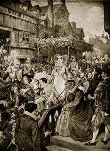 Maria Stuarda entra a Edimburgo, 1561, illustrazione da 