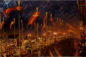 Ponte di Londra nella notte del matrimonio del Principe e della Principessa di Galles, 1863 da William Holman Hunt