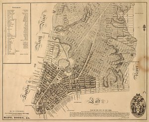 Piano della città di New York [fino a East 31st Street], 1817 da William Hooker