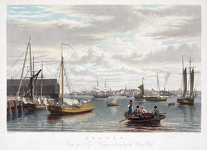 Boston, dalla Ship House, estremità ovest del cantiere navale, c.1833 da William James Bennett