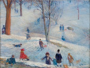 Slittino, Central Park da William James Glackens