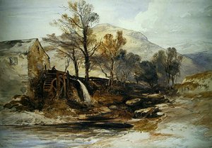 Un mulino ad acqua nel Galles del Nord da William James Muller