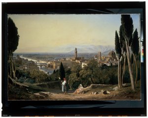 Una vista di Firenze e del fiume Arno da San Miniato da William James Muller