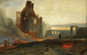 Rivolte di Bristol: Rovine dei magazzini in Prince Street, c.1831 da William James Muller