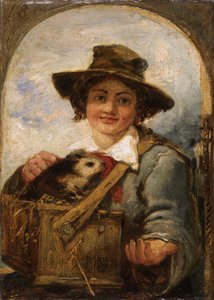 Ragazzo italiano con un porcellino d