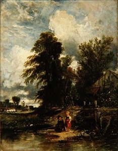 Stagno del mulino con bambini che pescano da William James Muller
