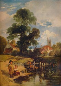Scena fluviale con bambini I giovani pescatori, 1843