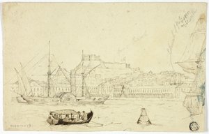 Porto marittimo con fortezza