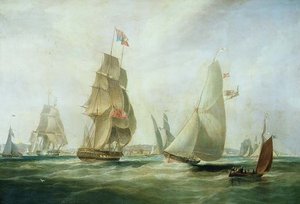Regata di yacht al largo del castello, Cowes da William John Huggins