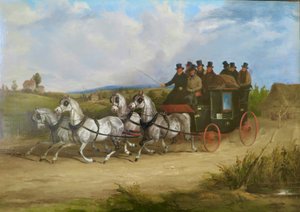 La Diligenza da Londra a Brighton trainata da una squadra di cavalli grigi da William Joseph Shayer