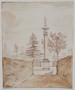 Chiswick, vista della Colonna Dorica con la statua di Venere de