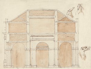 Scuderie Reali, Charing Cross, Londra: Sezione da William Kent