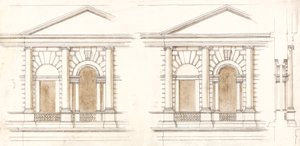 Il Tesoro, Whitehall, Londra: Elevazioni alternative della facciata da William Kent