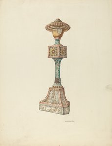 Candeliere cerimoniale, arredamento ecclesiastico, c. 1941