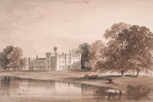 Chiddingstone Place, vista dal lago da William Knight