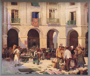 Mercato del pesce a Dieppe, da 