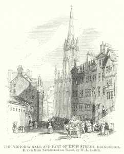 La Victoria Hall e parte di High Street, Edimburgo da William Leighton (after) Leitch