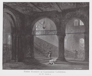 Transetto nord della Cattedrale di Canterbury da William Lewis (after) Telbin