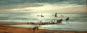 Scena di spiaggia sulla costa nord della Francia