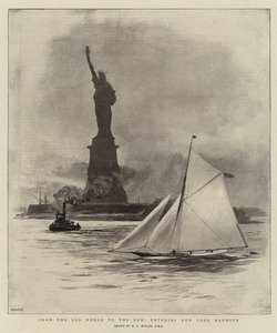 Dal Vecchio Mondo al Nuovo, entrando nel porto di New York da William Lionel Wyllie