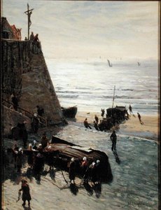 Traino della barca da pesca da William Lionel Wyllie