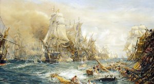 La Battaglia di Trafalgar, alle 14:30 del 21 ottobre da William Lionel Wyllie