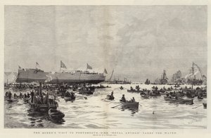 La visita della regina a Portsmouth, HMS Royal Arthur prende l