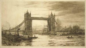 Tower Bridge visto dal Tamigi, Londra, c1894-1931