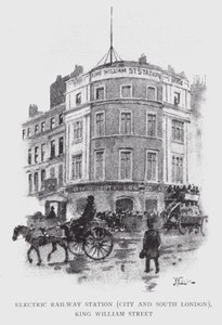 Stazione ferroviaria elettrica, City e South London, King William Street da William Luker