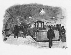 Stazione ferroviaria elettrica City and South London, King William Street, 1891 da William Luker