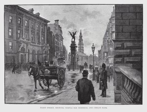 Fleet Street, con vista sul Temple Bar Memorial e Child